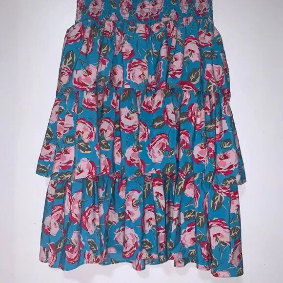Betsy Johnson ruched back floral sundress size 12, floral chic summer dress - Picture 5 of 10